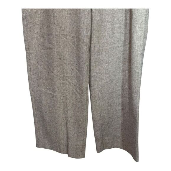 Mng By Mango Womens Wide Leg Pants khaki Mid Rise Pockets Flat Front size 10 - Picture 2 of 7